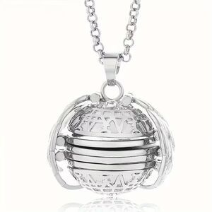 Silver Ball Locket Pendant Necklace Memory Multi Photo Gift Charm Frame Round